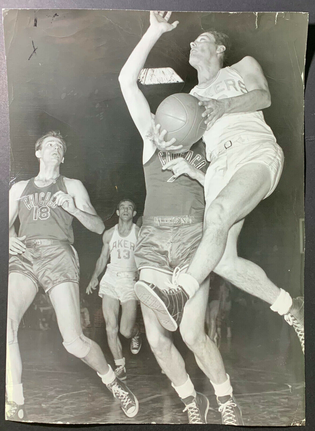 1948 NBA Vintage Basketball Press Photo Minneapolis Lakers v Chicago Stags Rare