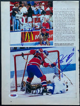Load image into Gallery viewer, Patrick Roy + Ryan Walter Dual Signed Autographed Magazine Photo Page PSA COA
