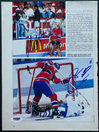 Patrick Roy + Ryan Walter Dual Signed Autographed Magazine Photo Page PSA COA
