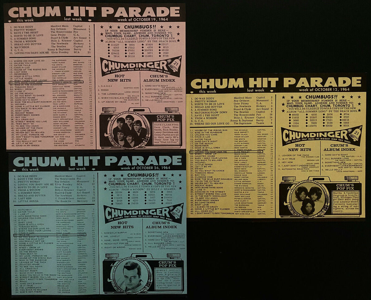 1964 Full Set 52 Chum Charts Rock N' Roll History Vintage Radio Survey ...