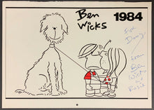 Load image into Gallery viewer, Ben Wicks Cartoonist Signed 1984 Calendar Page Cutout Canadian Illustrator
