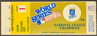 1985 World Series Game 1 Ticket Kansas City Royals v St. Louis Cardinals
