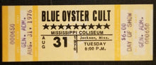 Load image into Gallery viewer, 1976 Blue Oyster Cult Mississippi Coliseum Vintage Full Concert Ticket
