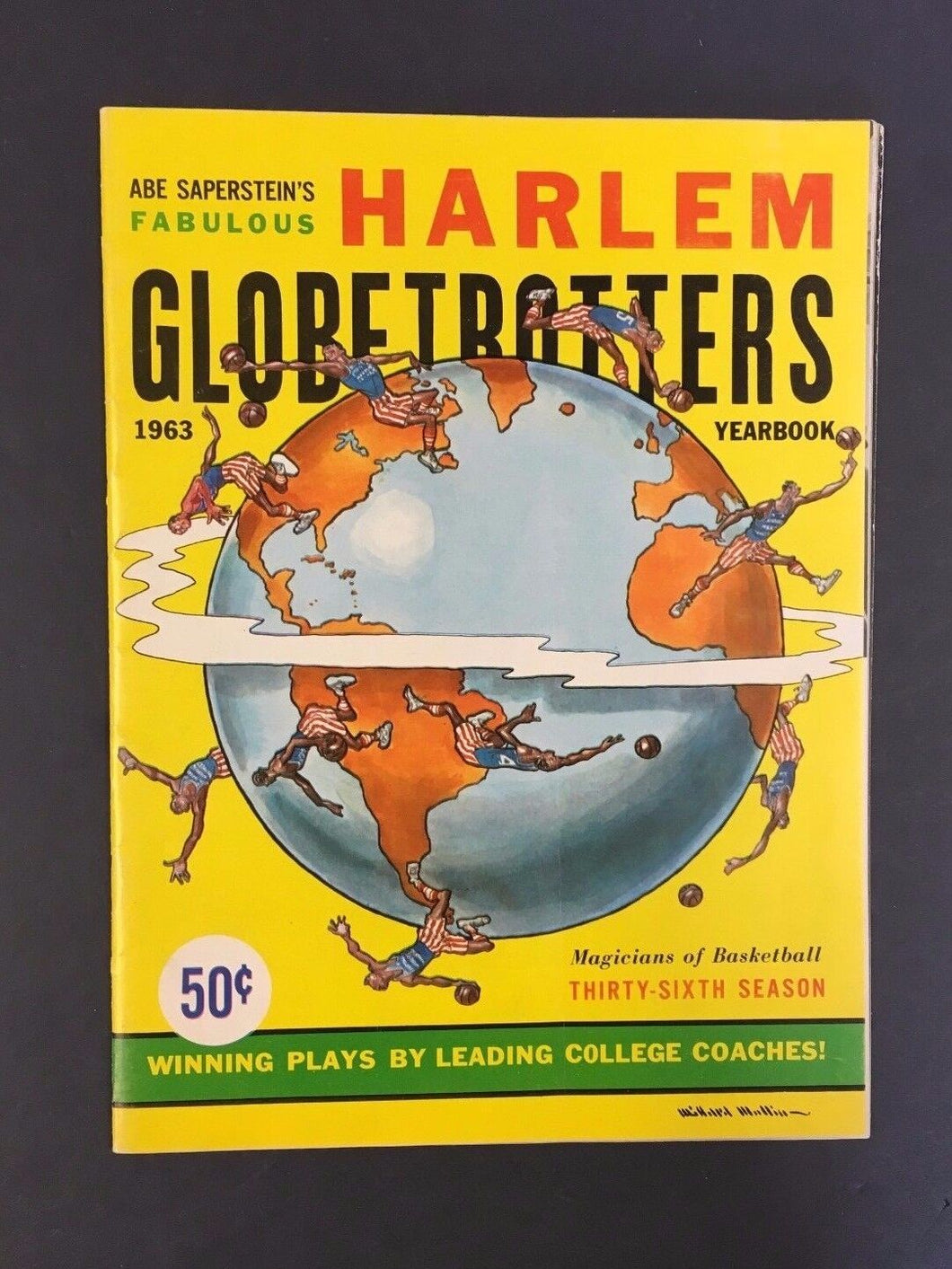 1963 Harlem Globetrotters Basketball Yearbook Vintage Basketball Abe Saperstein