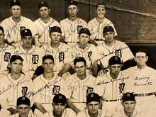 Load image into Gallery viewer, 1940 MLB Baseball Team Photo Detroit Tigers Signed by 33 Autographed Greenberg +

