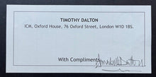 Load image into Gallery viewer, Timothy Dalton Autographed Photo Signed + Bonus Rocketeer Card Movie Star
