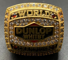 Load image into Gallery viewer, 1958 Whitby Dunlops World Champion 18 Carat Gold Plated Size 10 Replica Ring
