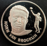 1972 Norm Van Brocklin Pro Football Hall Of Fame Medal Franklin Mint 1 Troy Oz