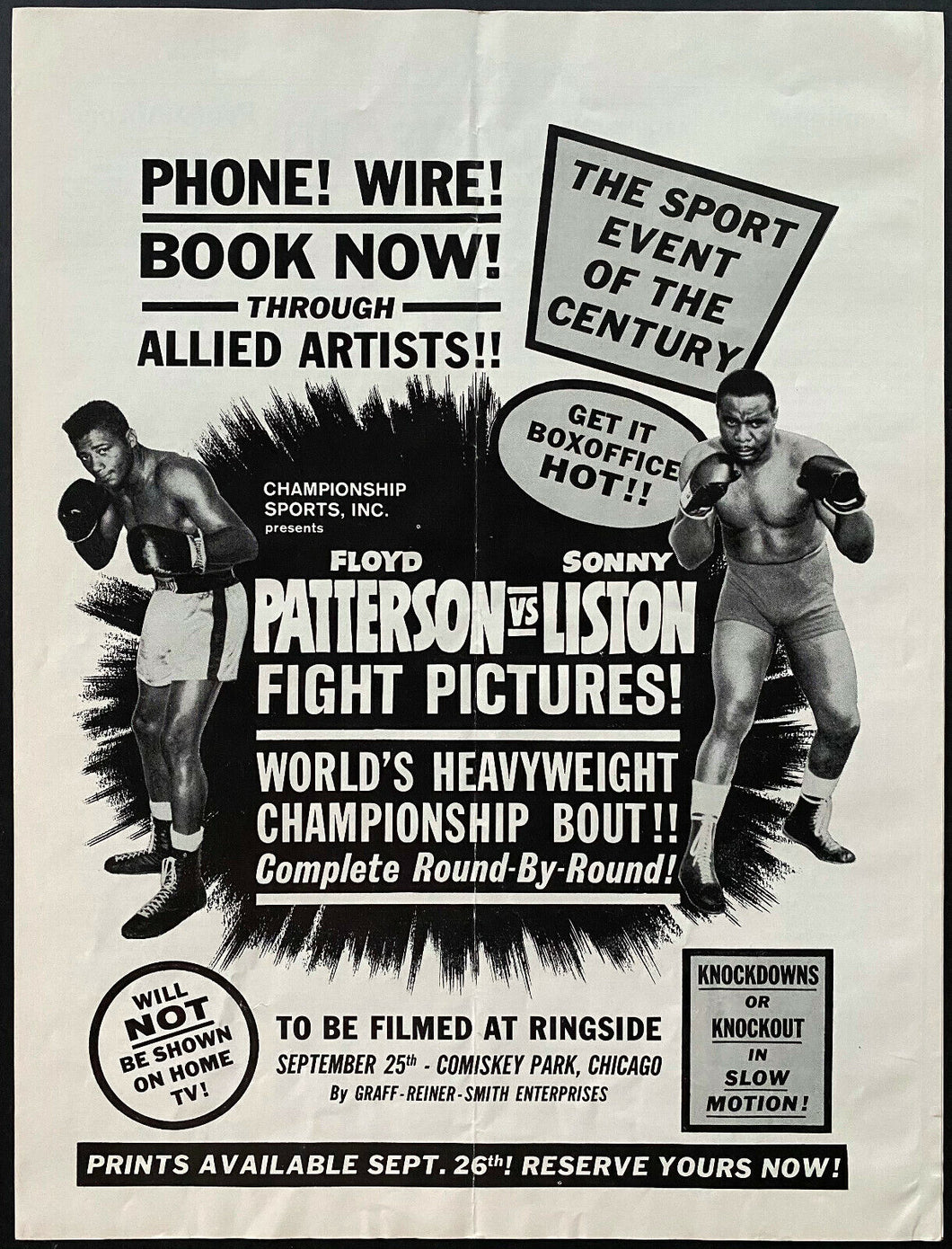 1962 Motion Picture Daily Complete 6 Page Boxing Magazine Patterson vs Liston
