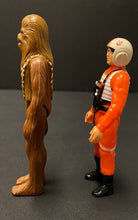 Load image into Gallery viewer, 1977 Chewbacca + Luke Skywalker X-Wing Pilot Loose Star Wars Kenner Figurines
