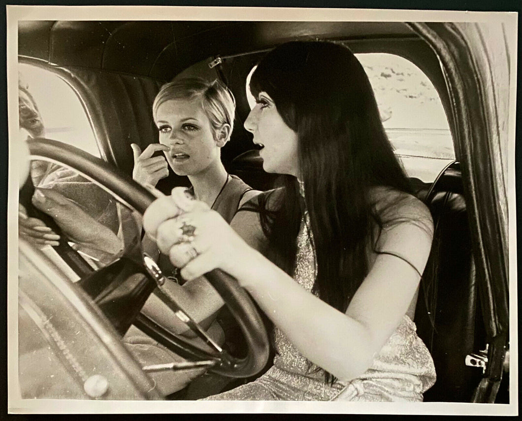 1967 Type 1 Photo Twiggy + Cher Pop Culture Icons Driving In A Car Excalibur