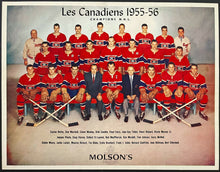 Load image into Gallery viewer, 1955-56 Montreal Canadiens NHL Hockey Team Photo Issued By Molson's Vintage
