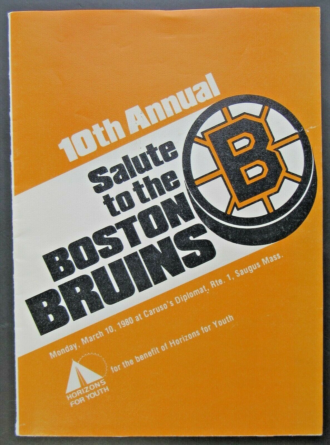 1980 10th Annual Salute To The Boston Bruins Dinner Program - Foldout Poster NHL