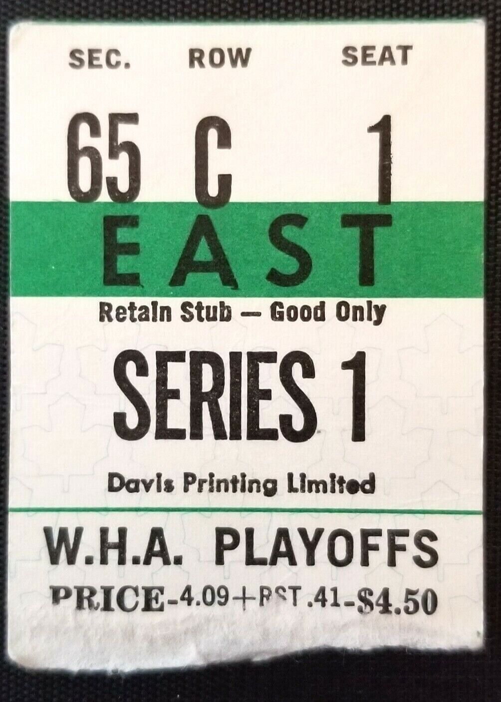 1974-75 WHA Hockey Ticket Stub Game 3 Playoff Toronto Toros San Diego Mariners