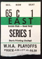 1974-75 WHA Hockey Ticket Stub Game 3 Playoff Toronto Toros San Diego Mariners