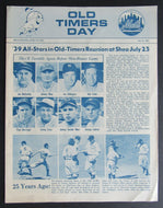 1964 Old Timers Day 25th Anniversary 1939 All Star Game Program New York Mets