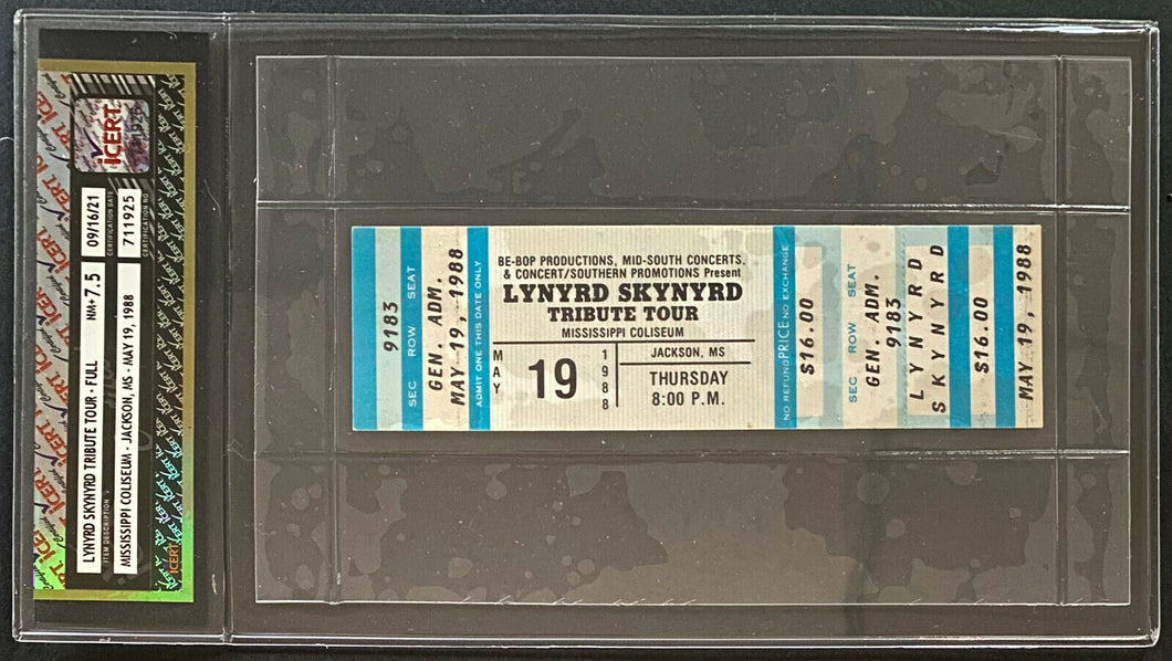 1988 Lynyrd Skynyrd Tribute Tour Full Concert Ticket Mississippi Coliseum iCert