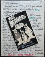 Original Letter 1970's Signed Autographed Comic Art Jim Jones The Beavers