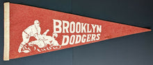 Load image into Gallery viewer, Rare Vintage c1940 Brooklyn Dodgers Pennant 28 Inch Felt MLB Baseball
