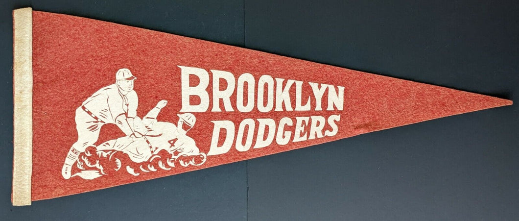Rare Vintage c1940 Brooklyn Dodgers Pennant 28 Inch Felt MLB Baseball