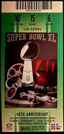 2006 NFL Football Super Bowl XL Ticket Pittsburgh Steelers Beat Seattle Seahawks