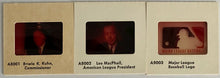 Load image into Gallery viewer, 1978 MLB Baseball Vintage 35mm Slides (3) Lee MacPhail + Bowie Kuhn + MLB Logo
