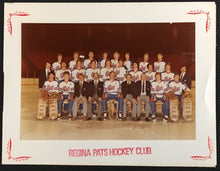 Load image into Gallery viewer, 1980 Regina Pats Hockey Club Team Photo Christmas Holiday Card Vintage
