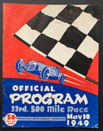 1949 Indy 500 Program Bill Holland Indianapolis Motor Speedway Racing Vintage