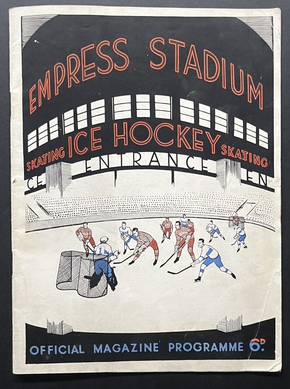 1936 Empress Stadium Hockey Program Earls Court Rangers vs Wembley Canadians