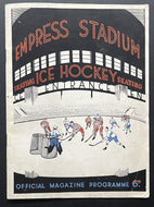 1936 Empress Stadium Hockey Program Earls Court Rangers vs Wembley Canadians