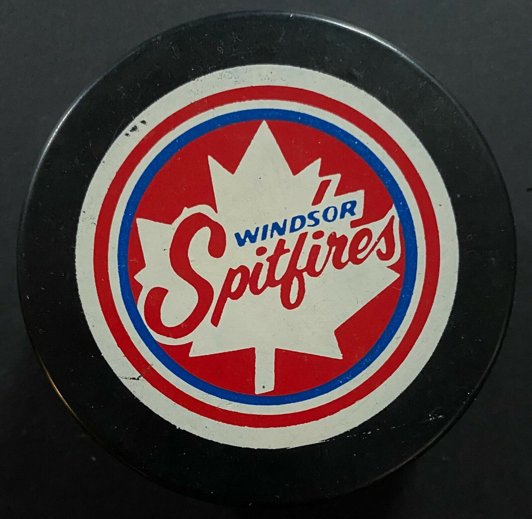 1980s Vintage OHL Hockey Windsor Spitfires Viceroy Official Game Used Puck