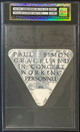 1987 Paul Simon Graceland In Concert Tour Working Personnel Pass iCert EX-NM 6.5