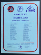 Load image into Gallery viewer, Rare The Howes Of Houston WHA Hockey Game Issued Poster / Lineup Card v Winnipeg
