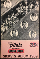1969 Seattle Pilots Baseball Program Inaugural MLB Season vs Oakland Athletics