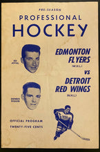 Load image into Gallery viewer, 1960 NHL WHL Hockey Program Edmonton Flyers v Detroit Red Wings Vintage Rare
