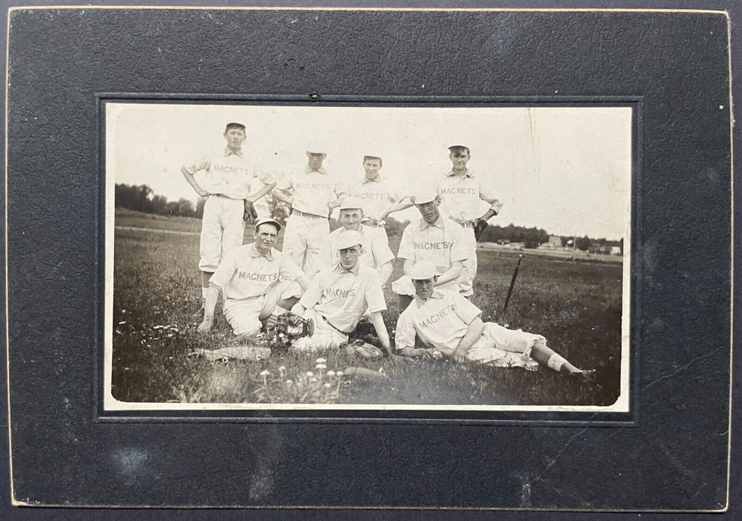1912 Glasgow Magnets Baseball Team Cabinet Photo Vintage