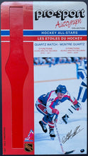 Load image into Gallery viewer, c 1980s Pro-Sport Facsimile Autograph Quartz Watch Backing Cards NHL Hockey VTG
