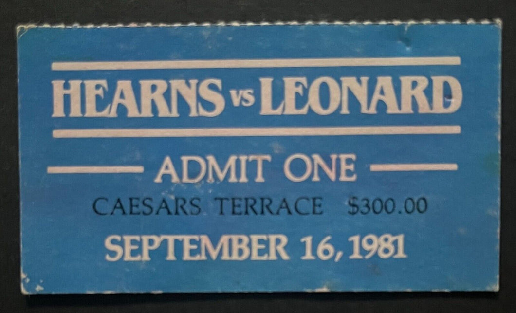 1981 Sugar Ray Leonard Thomas Hearns Championship Fight Box Office Stub Boxing