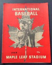 Load image into Gallery viewer, 1948 Toronto Maple Leaf Stadium Baseball Program Leafs vs Buffalo Bisons
