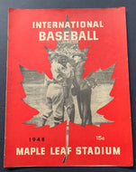 1948 Toronto Maple Leaf Stadium Baseball Program Leafs vs Buffalo Bisons