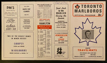Load image into Gallery viewer, 1971 Vintage OHA Hockey Program Toronto Marlboros Marlies v Kitchener Rangers
