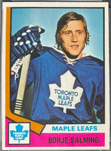 Load image into Gallery viewer, 1974 O-Pee-Chee #180 Borje Salming Rookie Card Toronto Maple Leafs NHL PSA 8
