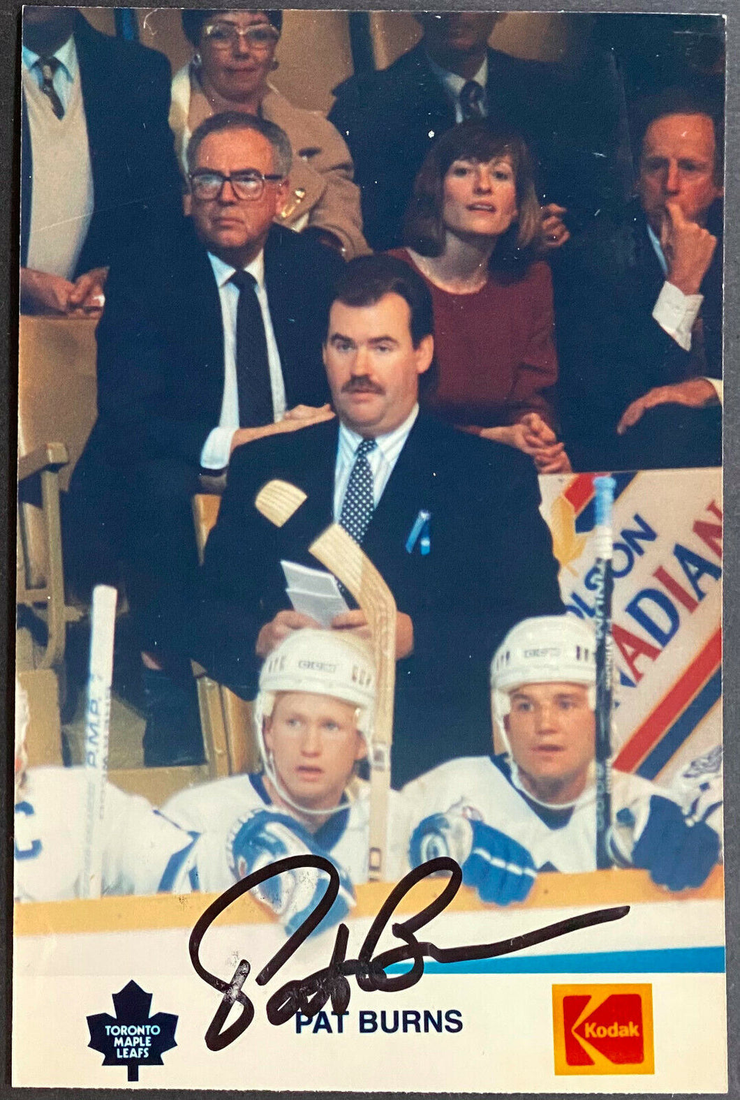 Pat Burns Autographed Signed Toronto Maple Leafs Photo NHL Hockey Coach