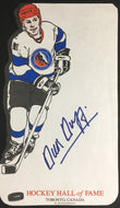 Dick Duff Autographed Hockey Hall Of Fame Postcard Factory Promo NHL Vintage
