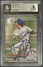 Load image into Gallery viewer, 2017 Bowman Topps Bo Bichette Prospects Autographed Slabbed BP142 Beckett MLB
