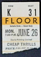 1972 Humble Pie Johnny Winter Concert Toronto Maple Leaf Gardens Ticket Stub Vtg