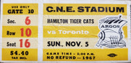 1967 C.N.E. Stadium Hamilton Tiger Cats vs Toronto Argonauts CFL Football