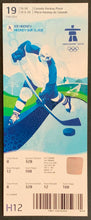 Load image into Gallery viewer, 2010 Vancouver Olympics Men&#39;s Ice Hockey Full Ticket + Decal Czech vs Latvia
