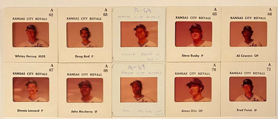 1976 MLB Baseball American League 35mm Slides (10) Kansas City Royals Brett Vtg