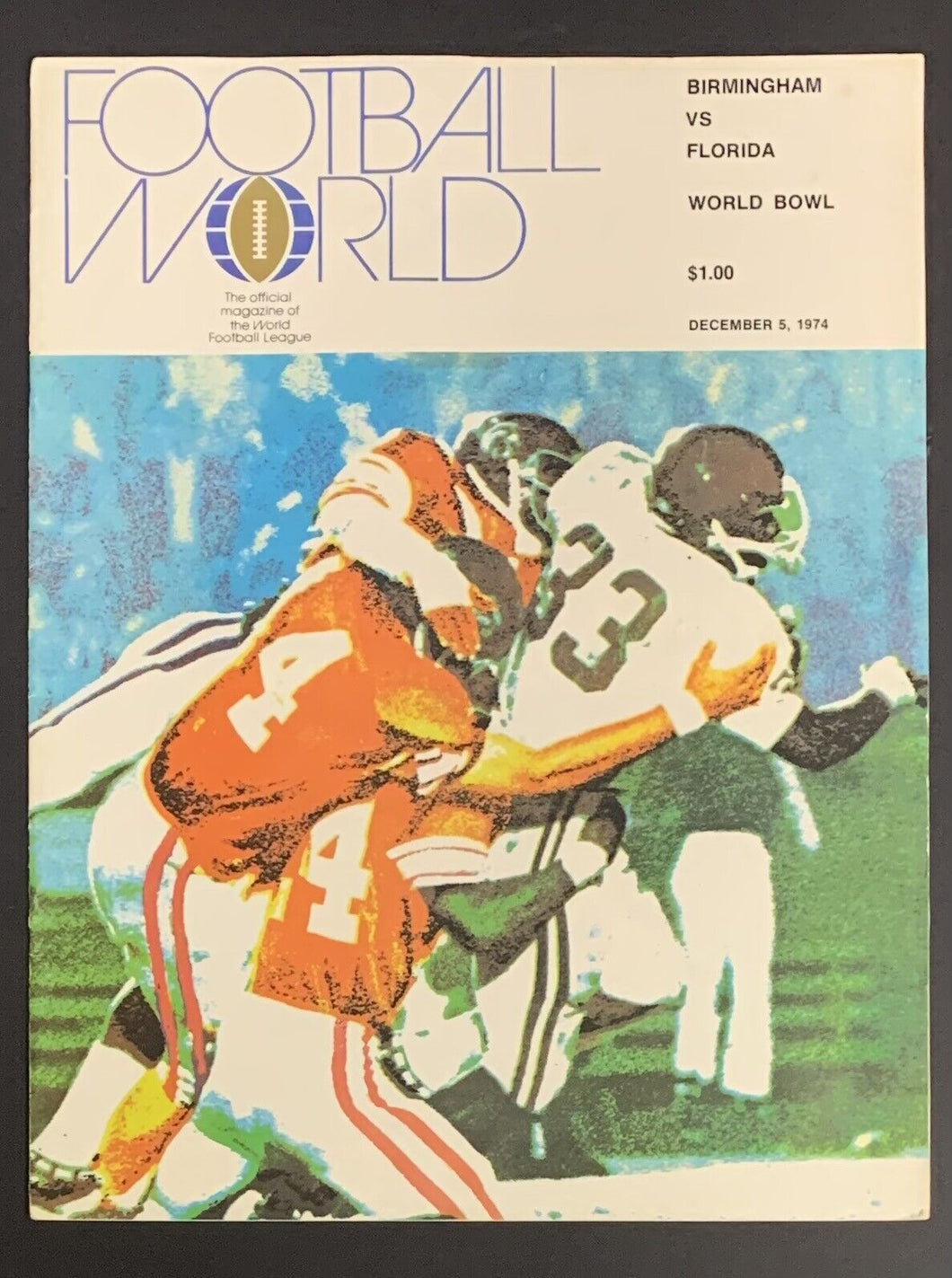 1974 WFL 1st Championship Game Program Birmingham Americans vs Blazers Football
